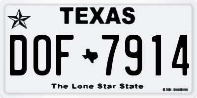 TX license plate DOF7914