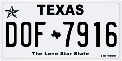 TX license plate DOF7916