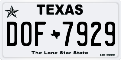 TX license plate DOF7929