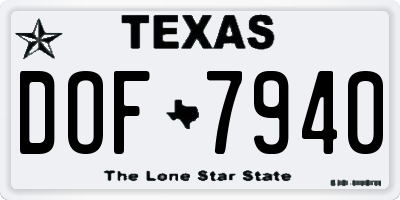 TX license plate DOF7940