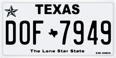 TX license plate DOF7949