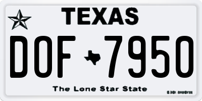 TX license plate DOF7950