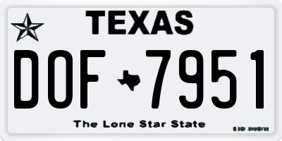 TX license plate DOF7951