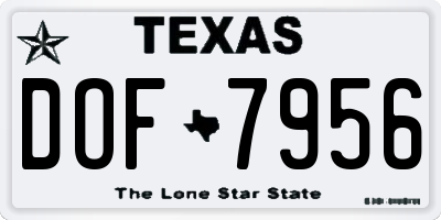 TX license plate DOF7956