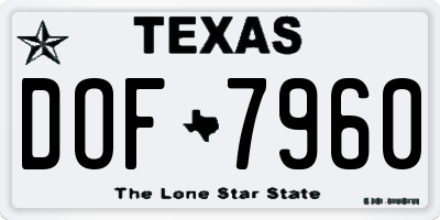 TX license plate DOF7960