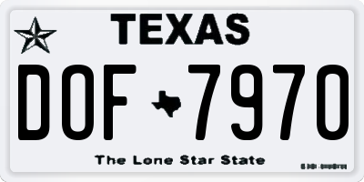 TX license plate DOF7970