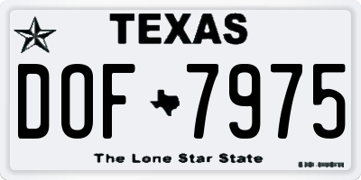 TX license plate DOF7975