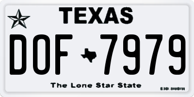 TX license plate DOF7979