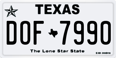 TX license plate DOF7990