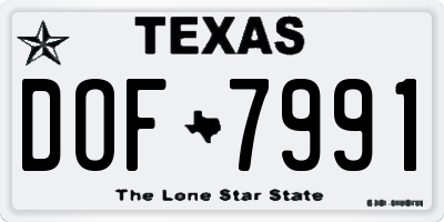 TX license plate DOF7991