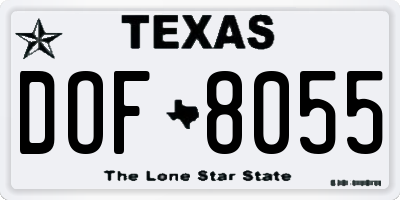 TX license plate DOF8055