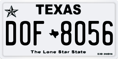 TX license plate DOF8056