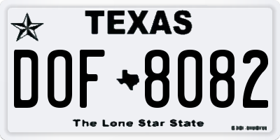 TX license plate DOF8082