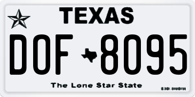 TX license plate DOF8095