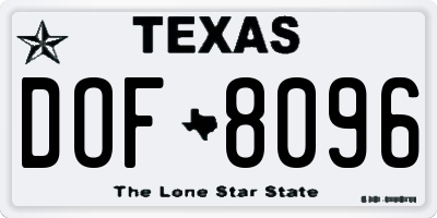 TX license plate DOF8096