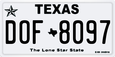 TX license plate DOF8097
