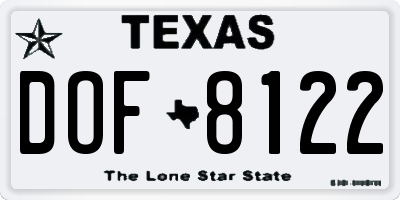 TX license plate DOF8122