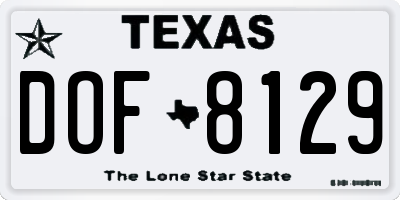 TX license plate DOF8129