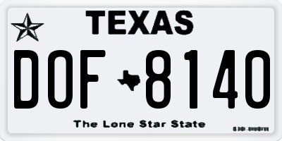 TX license plate DOF8140