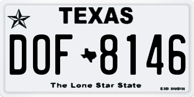 TX license plate DOF8146