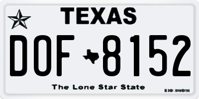 TX license plate DOF8152