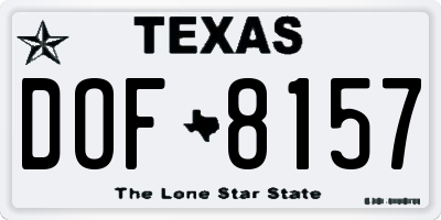 TX license plate DOF8157