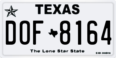 TX license plate DOF8164