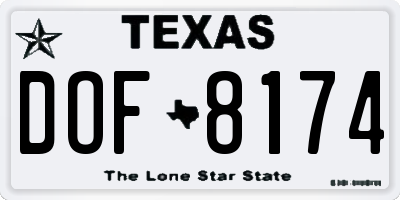 TX license plate DOF8174