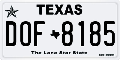 TX license plate DOF8185
