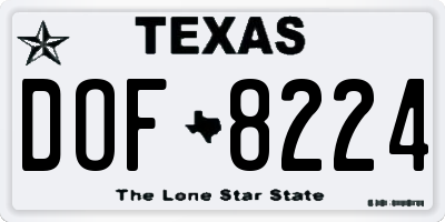 TX license plate DOF8224