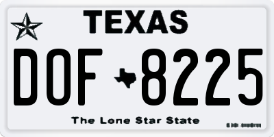 TX license plate DOF8225