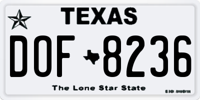 TX license plate DOF8236