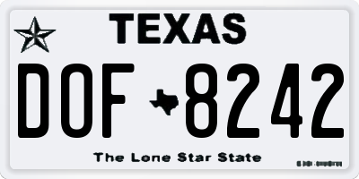TX license plate DOF8242