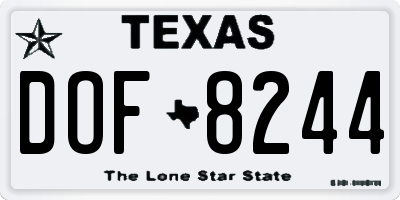 TX license plate DOF8244