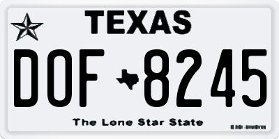 TX license plate DOF8245