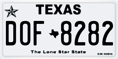 TX license plate DOF8282