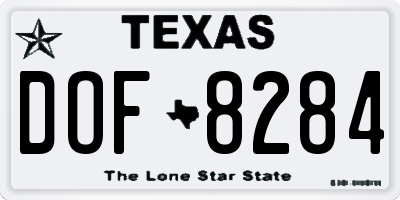 TX license plate DOF8284