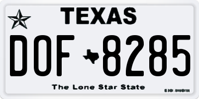 TX license plate DOF8285