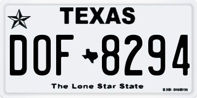 TX license plate DOF8294