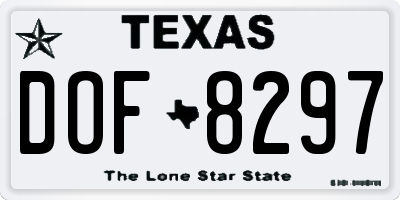 TX license plate DOF8297