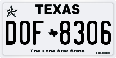 TX license plate DOF8306