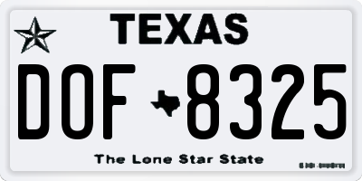 TX license plate DOF8325