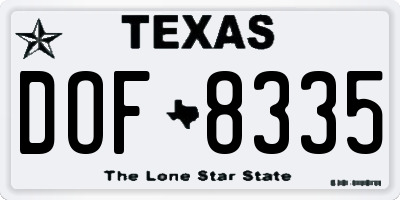 TX license plate DOF8335