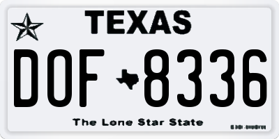 TX license plate DOF8336