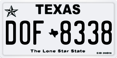 TX license plate DOF8338