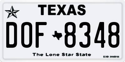 TX license plate DOF8348