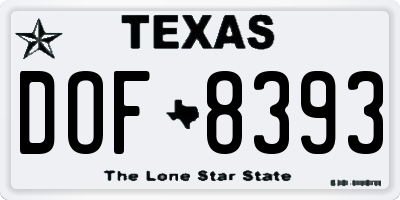 TX license plate DOF8393