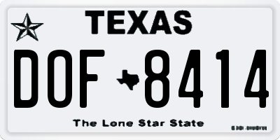 TX license plate DOF8414