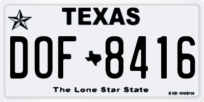 TX license plate DOF8416