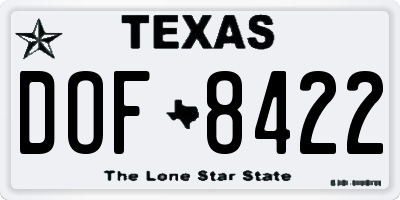 TX license plate DOF8422